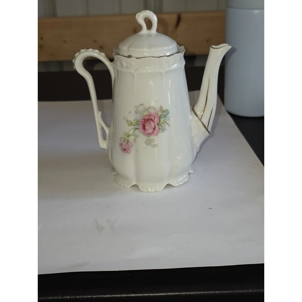 Childs Porcelain Chocolate‎ Tea Potcopied From An  1880s Set. Made In Germany.